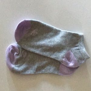 One pair grey and purple Aeropostale socks